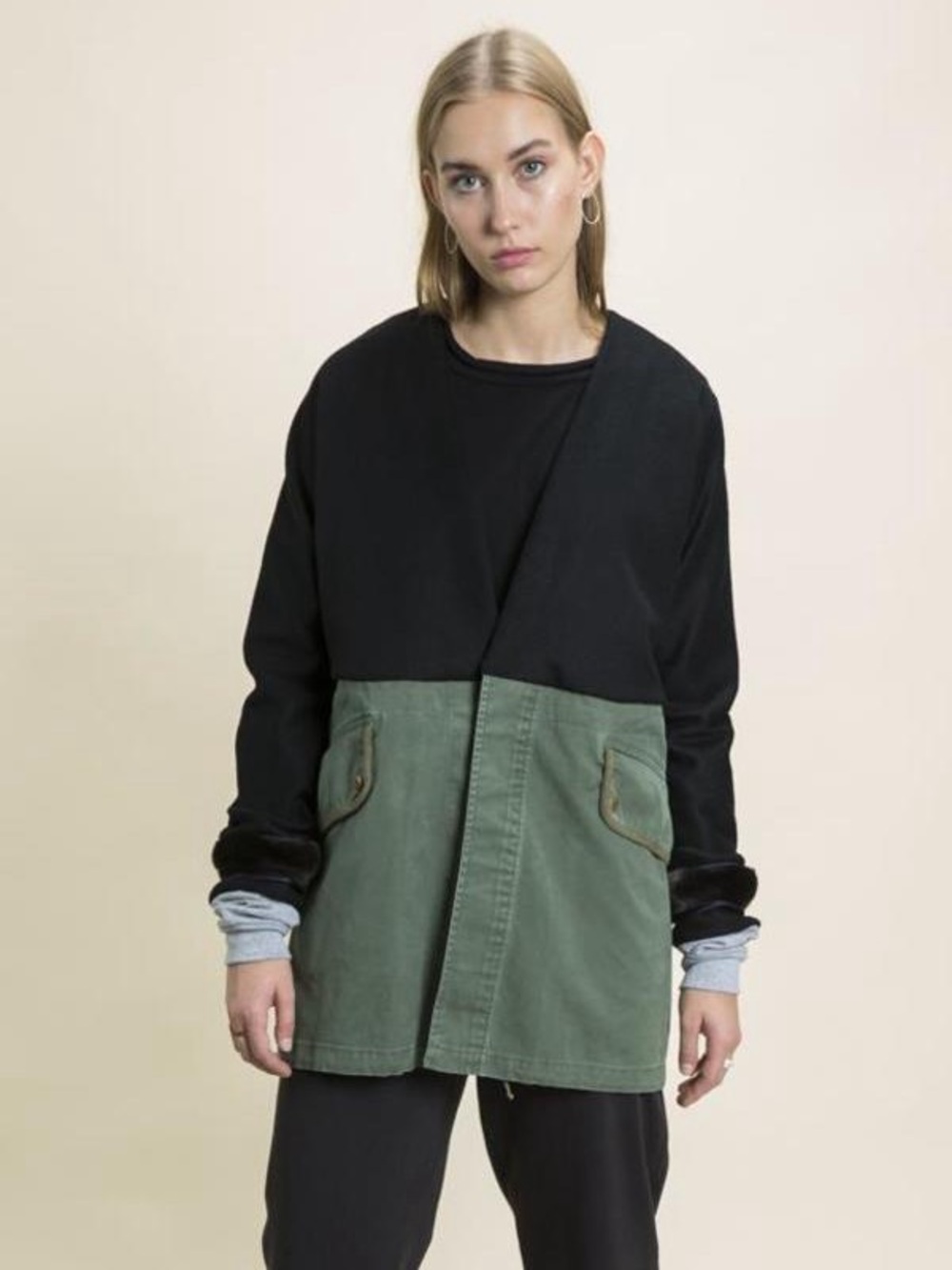 Harvey faircloth wool blend surplus coat in size S